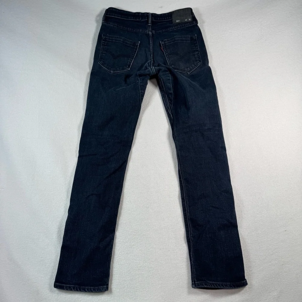 Levis Jeans Mens 30 Blue 511 Slim Straight Mid Rise Dark Wash Stretch